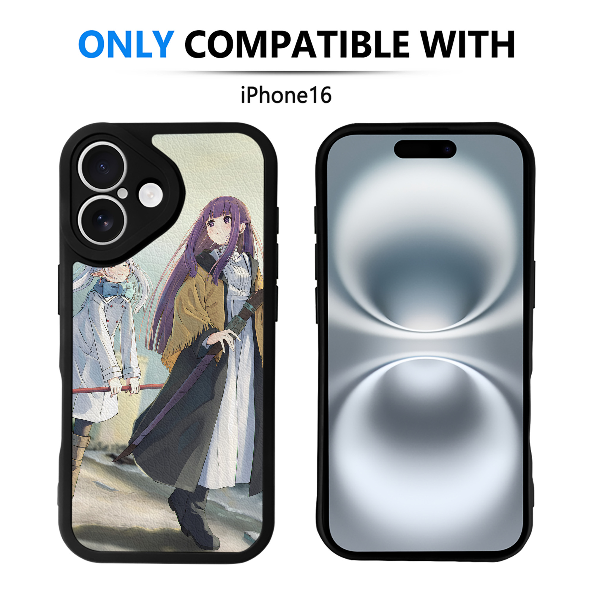 （画像用） 葬送のフリーレン Frieren 【iPhone 16シリーズ対応】シリコンスマホケース（レザー調） 材質：シリコン